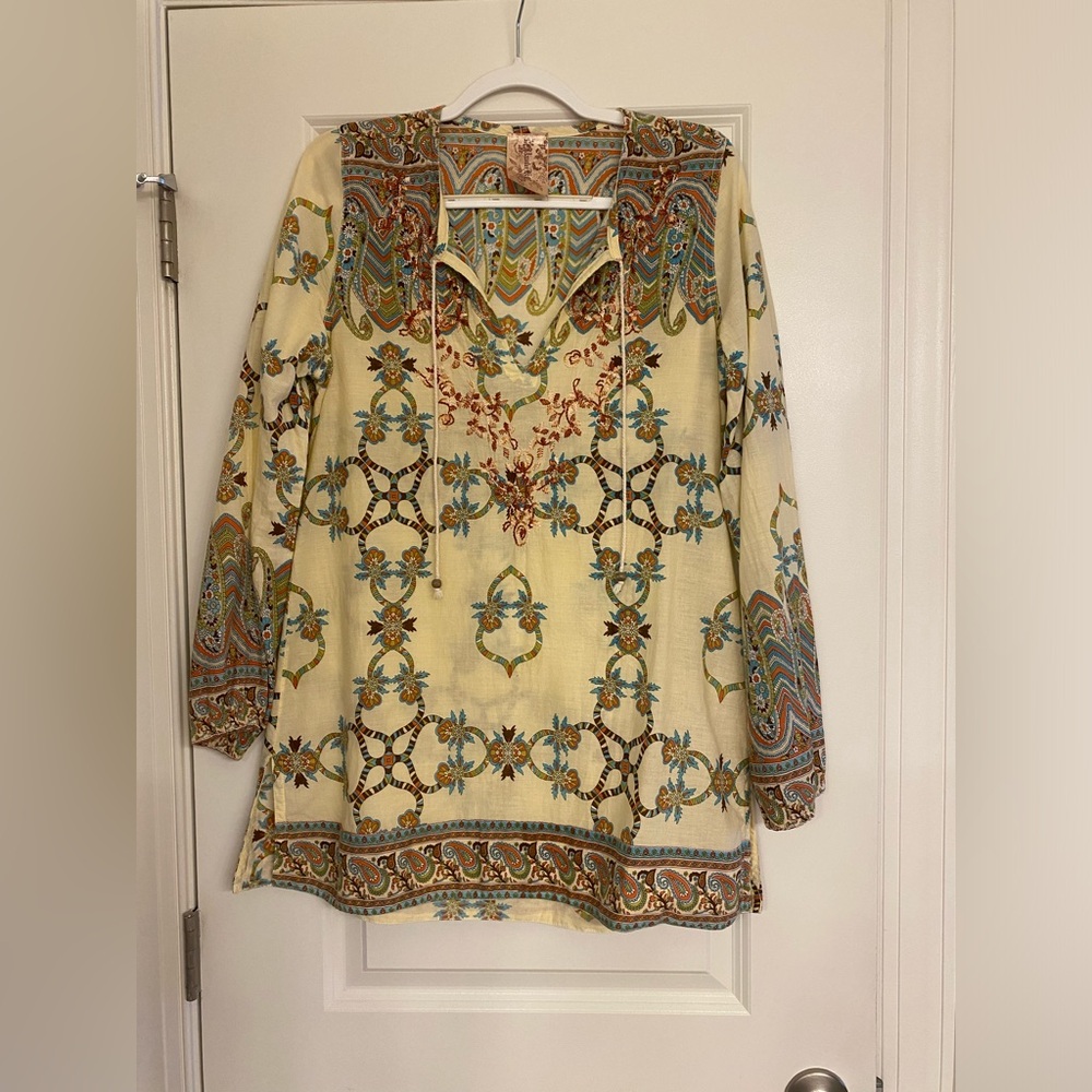 Pauln KC bohemian long sleeve thigh length blouse or short dress